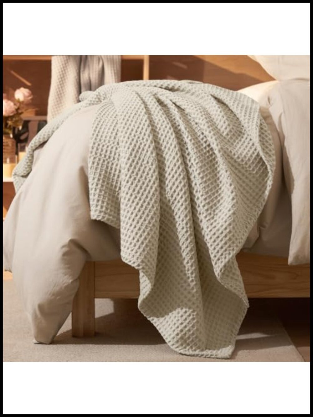 PHF Waffle Weave Throw Blanket 50x60 Soft Polyester Couch Bed Home Decor
